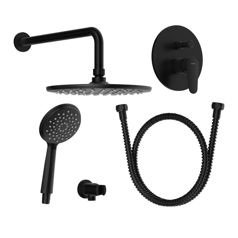 Душевой комплект Cersanit Лара (Lara) 68150 С ВНУТРЕННЕЙ ЧАСТЬЮ, матовый черный