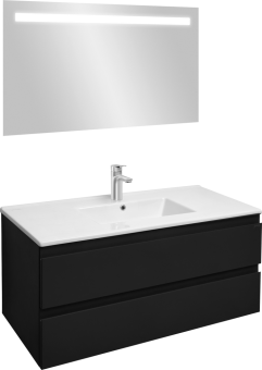 Мебель для ванной Jacob Delafon Madeleine 100 черная матовая, раковина белая