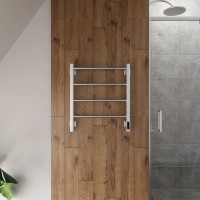 Полотенцесушитель электрический Grota Simple K 530х600 NM EL 60x55 см, подключение справа, слева, скрытое подключение справа, матовый хром, лесенка