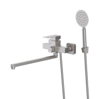 Смеситель с длинным изливом для ванны Agger Zest A0722233 никель матовый