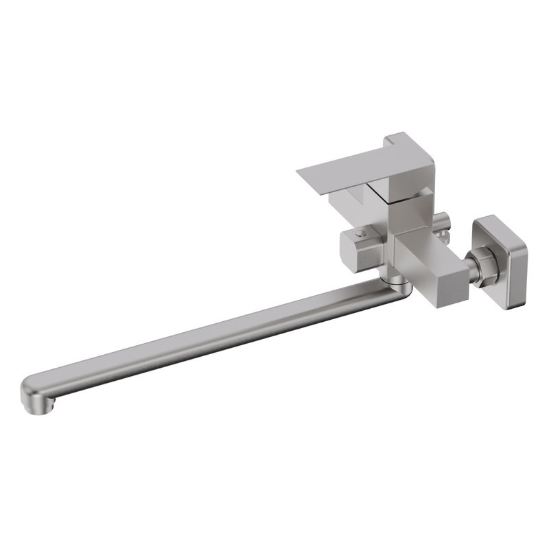 Смеситель с длинным изливом для ванны Agger Zest A0722233 никель матовый