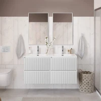 Тумба с раковиной BelBagno Uno 120 подвесная, 4 ящика, bianco opaco