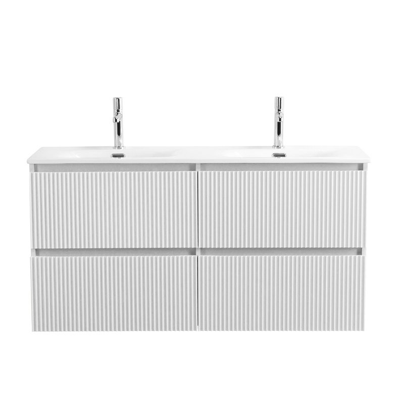 Тумба с раковиной BelBagno Uno 120 подвесная, 4 ящика, bianco opaco