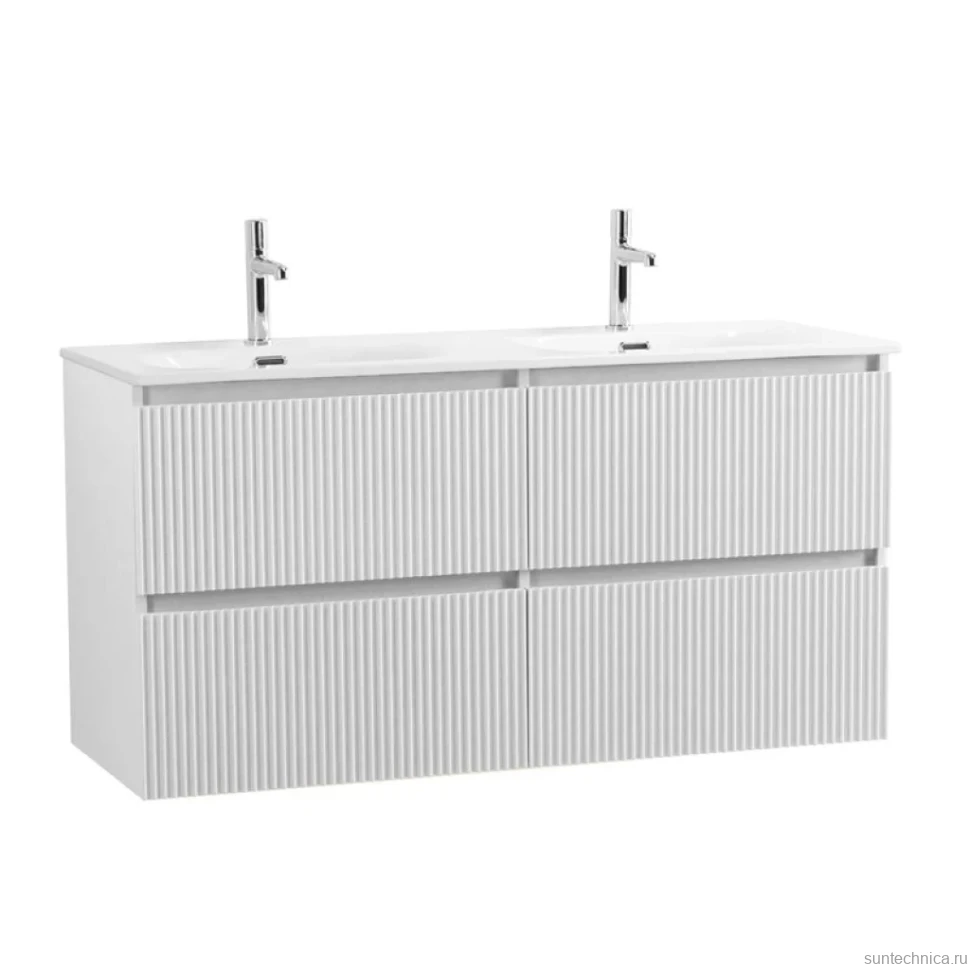 Тумба с раковиной BelBagno Uno 120 подвесная, 4 ящика, bianco opaco