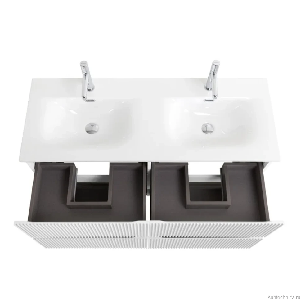 Тумба с раковиной BelBagno Uno 120 подвесная, 4 ящика, bianco opaco