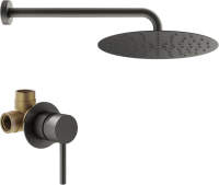 Душевой комплект Plumberia Selection Ixo KITXO01GR С ВНУТРЕННЕЙ ЧАСТЬЮ, графит матовый