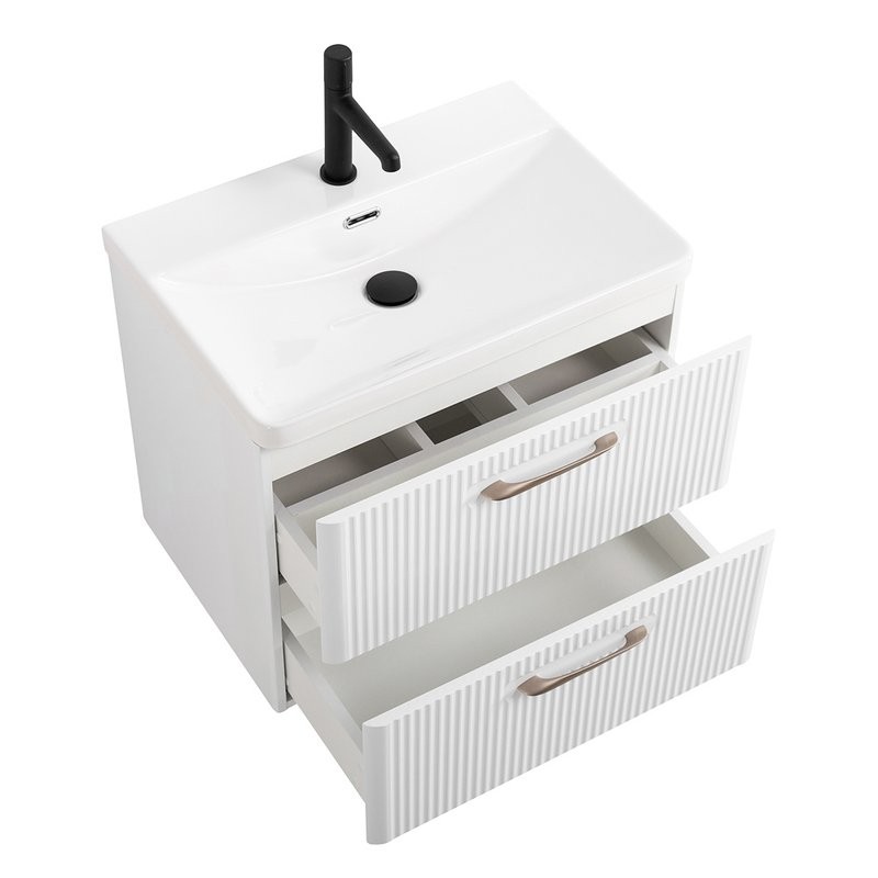 Тумба с раковиной BelBagno Due 50 bianco lucido