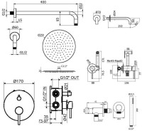 Комплект для ванной Plumberia Selection Ixo KITZXO19CR60 С ВНУТРЕННЕЙ ЧАСТЬЮ, хром