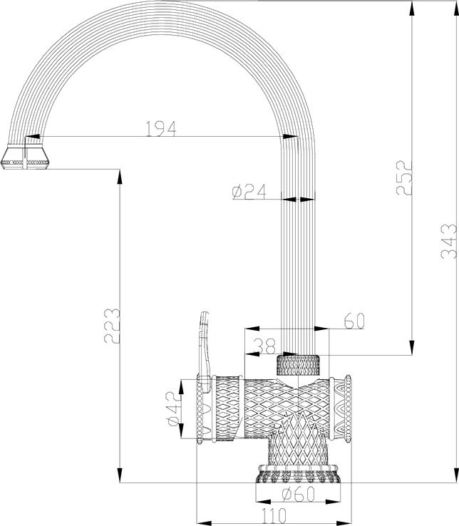 Смеситель для кухни Zorg Antic A 407K-BR