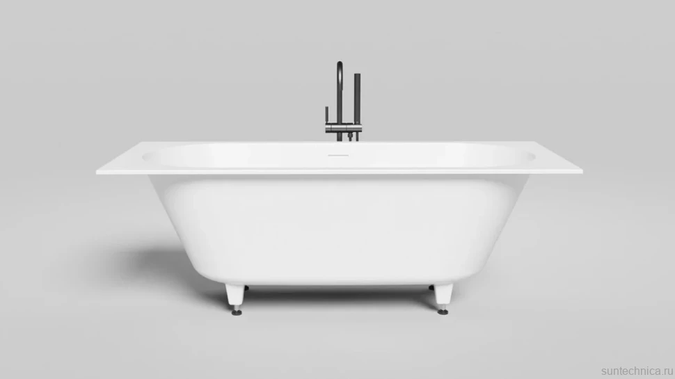 Ванна из искусственного камня Salini Ornella Axis Kit S-Sense 170x70 см на ножках,  клапаном