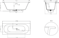 Ванна из искусственного камня Salini Ornella Axis Kit S-Sense 170x70 см на ножках,  клапаном