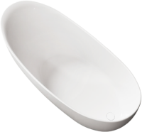 Ванна из искусственного камня Vincea VBT-6S03MW 170x80 см, отдельностоящая, матовая белая, овальная, со сливом-переливом, с донным клапаном
