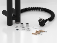 Полотенцесушитель электрический Сунержа Нюанс 4.0 15-0881-1553 150x10 см, подключение справа, скрытое подключение справа, темный титан муар, I-образный