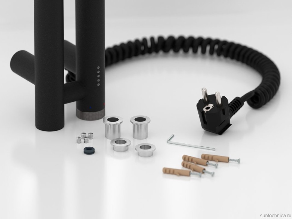 Полотенцесушитель электрический Сунержа Нюанс 4.0 15-0881-1553 150x10 см, подключение справа, скрытое подключение справа, темный титан муар, I-образный