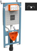 Система инсталляции для унитазов VitrA V12 762-5800-01 с кнопкой смыва Root Square 740-0411 черной
