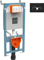 Система инсталляции для унитазов VitrA V12 762-5800-01 с кнопкой смыва Root Square 740-0411 черной