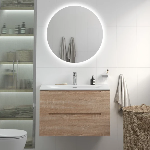 Мебель для ванной комнаты BelBagno Etna 90 rovere bianco, раковина BB-8099-90