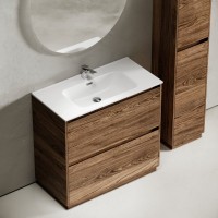 Мебель для ванной комнаты Sancos Libra Floor 90 дуб чарльстон, белая раковина CN7002
