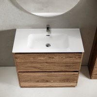 Мебель для ванной комнаты Sancos Libra Floor 90 дуб чарльстон, белая раковина CN7002