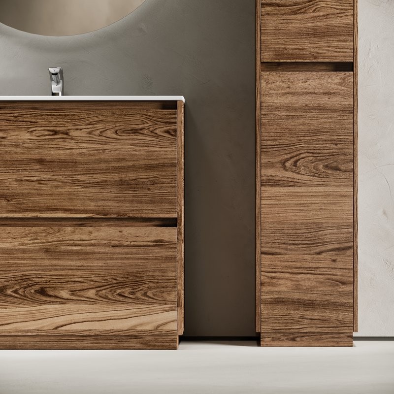 Мебель для ванной комнаты Sancos Libra Floor 90 дуб чарльстон, белая раковина CN7002