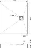 Поддон для душа Good Door Essentia 90x100, с сифоном, черный