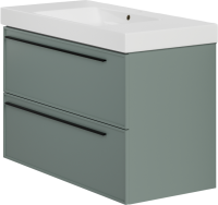 Тумба с раковиной La Fenice Elba Twin 100 подвесная, grigio, раковина Cubo 100