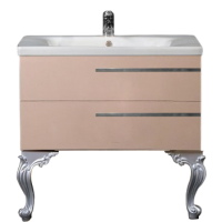 Тумба с раковиной Armadi Art NeoArt 80 капучино с ручками Luce хром, с ножками