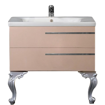 Тумба с раковиной Armadi Art NeoArt 80 капучино с ручками Luce хром, с ножками