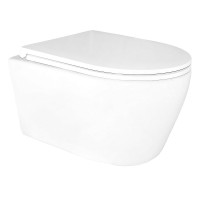 Унитаз подвесной AZARIO Uno AZ-2380 безободковый, с микролифтом, глянцевый белый