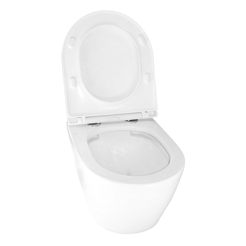 Унитаз подвесной AZARIO Uno AZ-2380 безободковый, с микролифтом, глянцевый белый