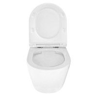 Унитаз подвесной AZARIO Uno AZ-2380 безободковый, с микролифтом, глянцевый белый