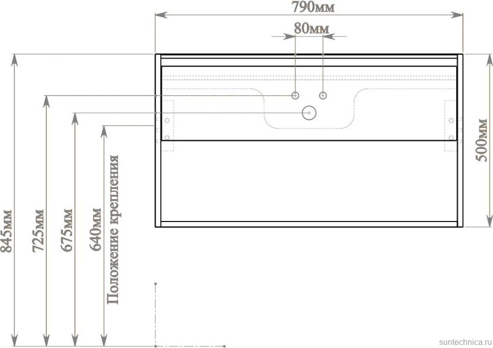 Тумба с раковиной Sanvit Контур 80 белый глянец/манзония кофейная