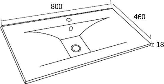 Тумба с раковиной Sanvit Контур 80 белый глянец/манзония кофейная