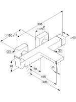 Смеситель для ванны с душем Kludi Decus 54691N575 брашированный никель PVD