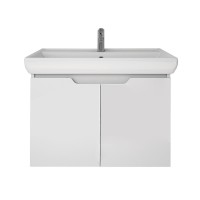 Тумба с раковиной Dreja Q(D) 70 подвесная, белый глянец