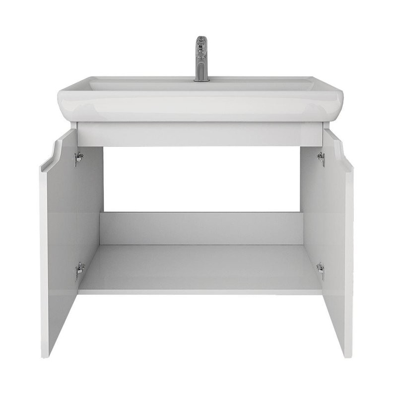 Тумба с раковиной Dreja Q(D) 70 подвесная, белый глянец