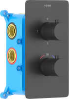 Термостатический смеситель встраиваемый AQUATEK Европа AQ1393MB для ванны с душем, С ВНУТРЕННЕЙ ЧАСТЬЮ, 3 режима, матовый черный