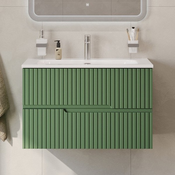 Тумба с раковиной Cezares Duet 80 фисташковый софт, раковина Cezares CZR-8073-80