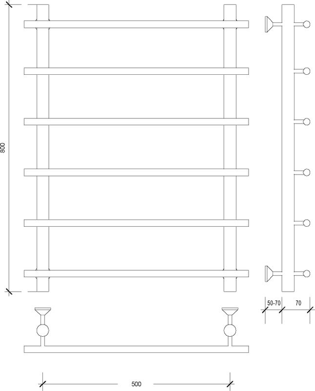 Полотенцесушитель водяной Secado Турин 1 80x55 см, хром, лесенка