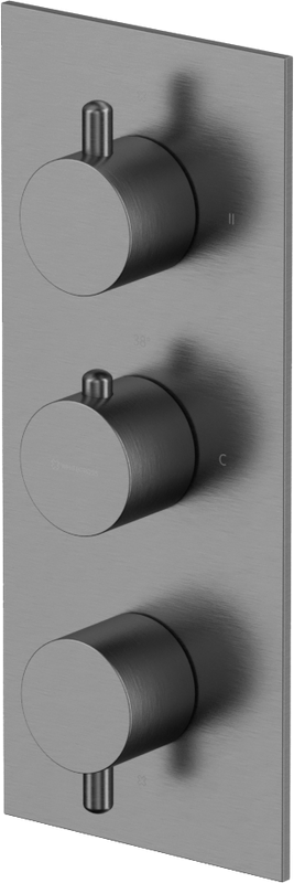 Термостатический смеситель встраиваемый WHITECROSS Y Y1238GM С ВНУТРЕННЕЙ ЧАСТЬЮ, для ванны с душем, оружейная сталь