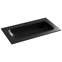 Тумба с раковиной Sancos Marmi 2.0 80 черная раковина, дуб чарльстон