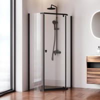 Душевой уголок AM.PM Sunny W87G-405-9090-BT 90x90 см, черный матовый