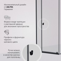 Душевой уголок AM.PM Sunny W87G-405-9090-BT 90x90 см, черный матовый