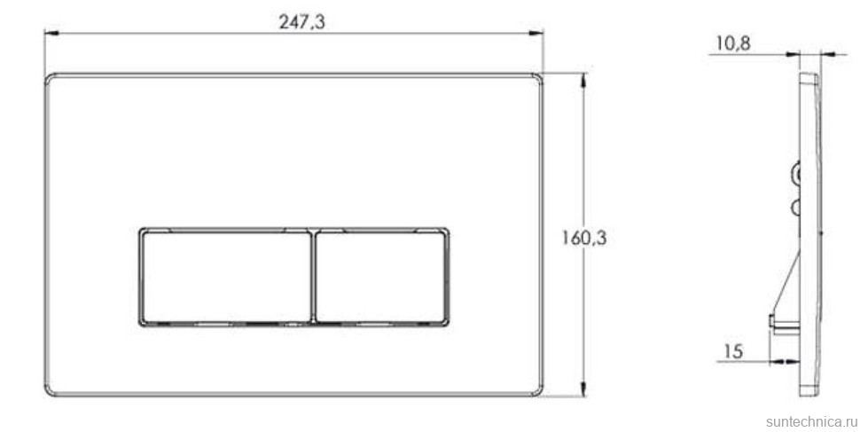 Кнопка смыва Azario AZ-8200-0091/AZ-P58-0160 цвет золото
