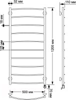 Полотенцесушитель электрический Secado Милан 1 125x55 см, подключение справа, бронза, лесенка, латунь