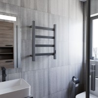 Полотенцесушитель электрический Bauedge Hotel Veer DB-0125 40x60, темно-серый металлик