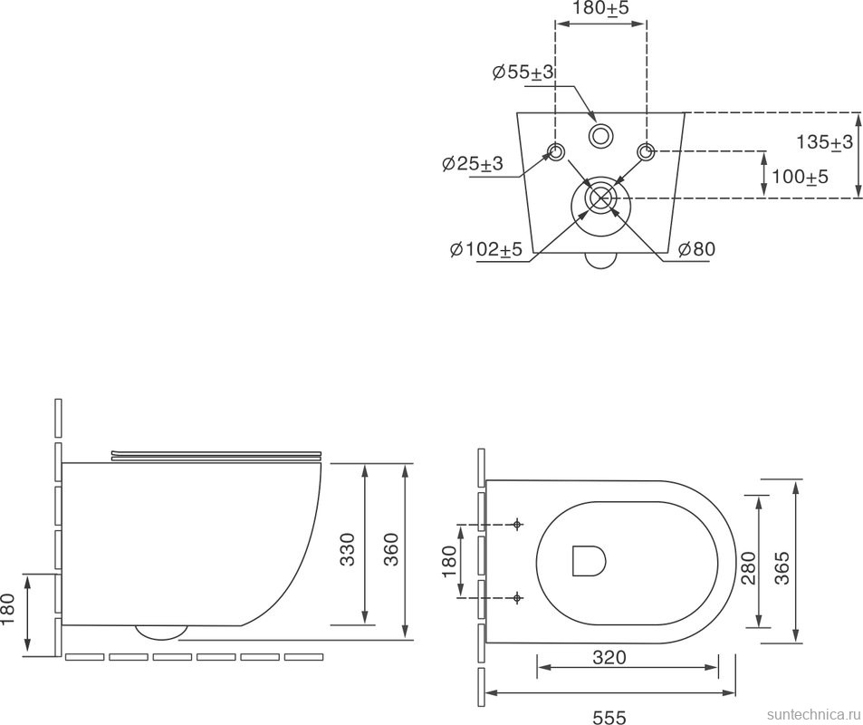 Унитаз подвесной SantiLine SL-5002MB