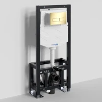 Система инсталляции для унитазов Wasserkraft Dill 61TLT.010.ME.PG03 с кнопкой смыва золото Система инсталляции для унитазов Wasserkraft Dill 61TLT.010.ME.PG03 с кнопкой смыва золото