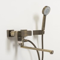 Смеситель с длинным изливом для ванны Wasserkraft Exter 1602L светлая бронза