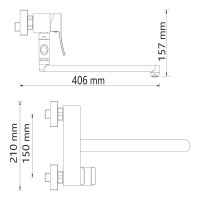 Смеситель с длинным изливом для ванны Wasserkraft Exter 1602L светлая бронза